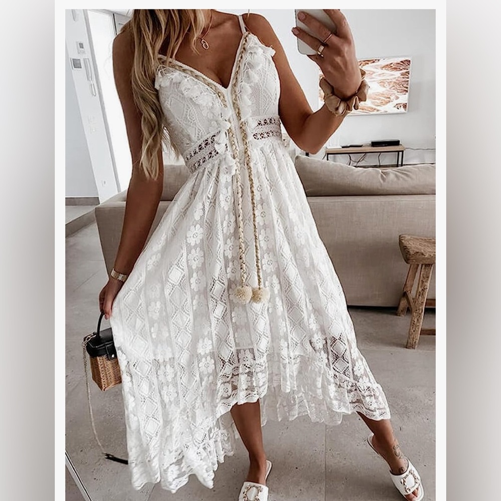 Cupshe White Lace Maxi Dress - Picture 4 of 8